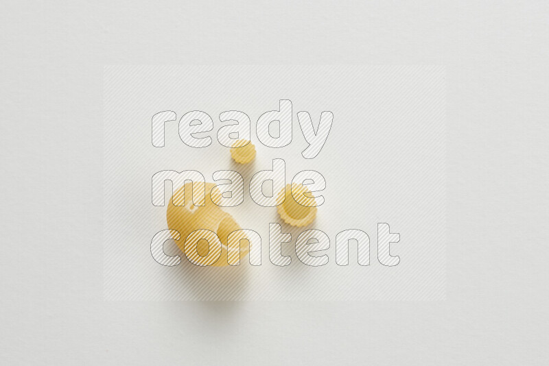 Different pasta types on white background