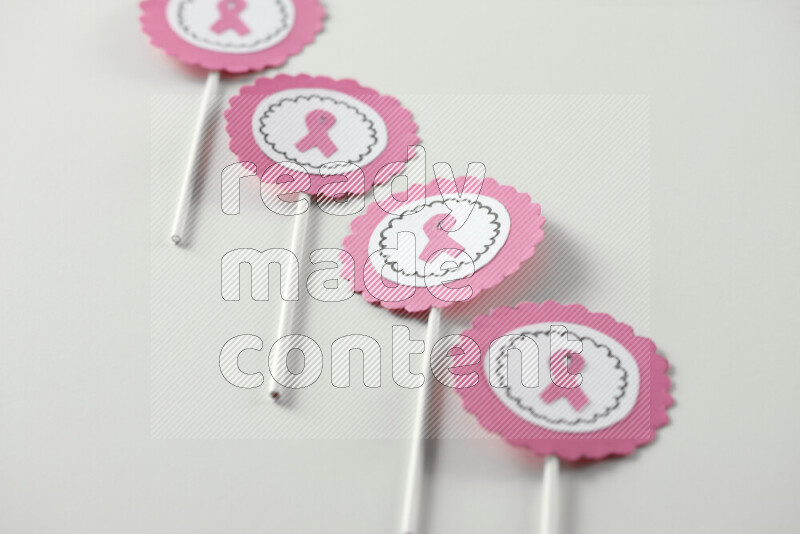 Cancer awareness signs on white background