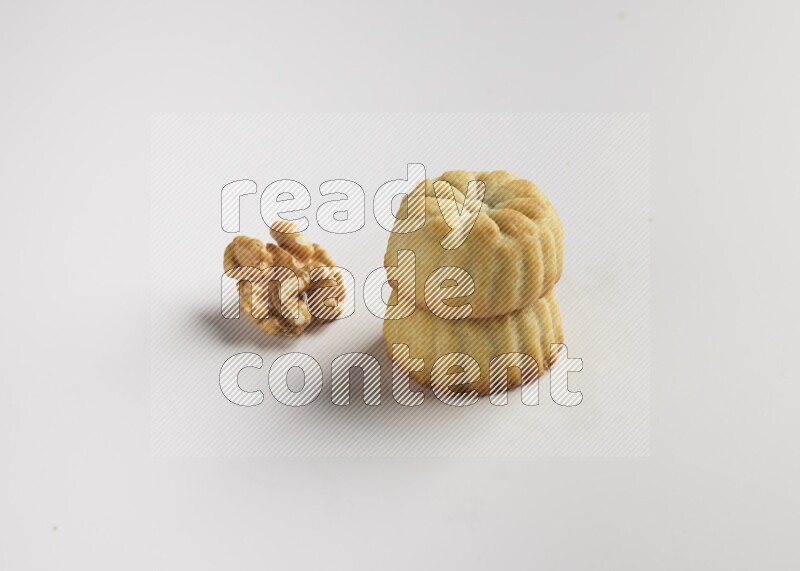 Two Pieces of Maamoul direct on white background