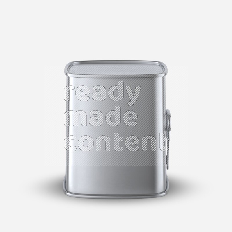 Glossy metallic tin can mockup with pull tab isolated on white background 3d rendering