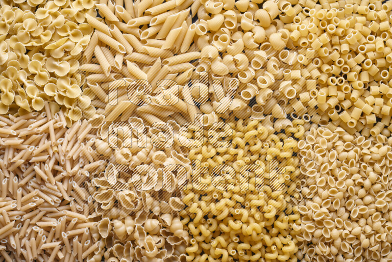 8 types of pasta filling the frame
