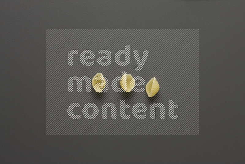 Shells pasta on grey background
