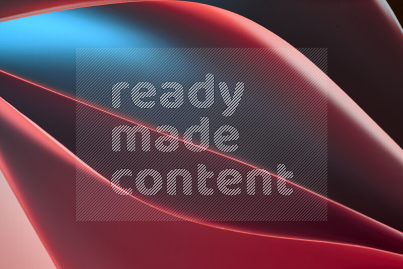 This image showcases an abstract paper art composition with paper curves in blue and red gradients created by colored light
