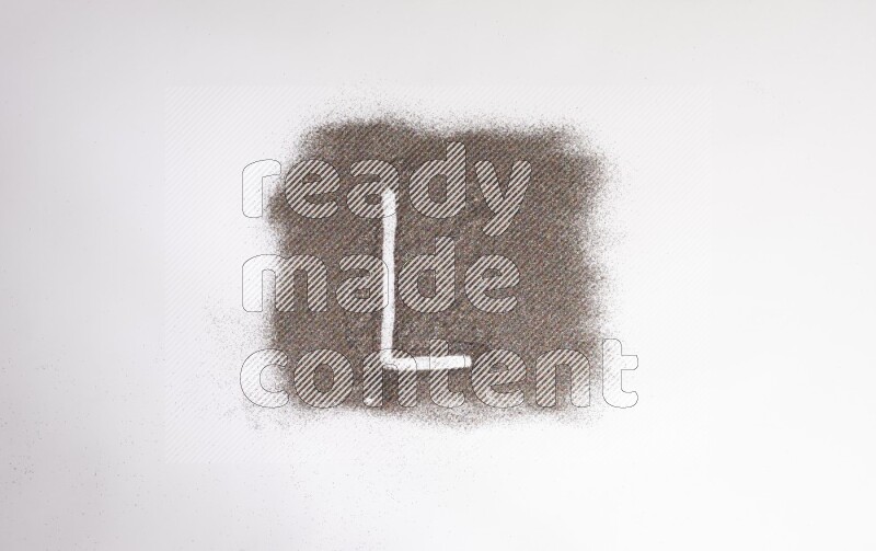 Alphabets written with glitter on white background