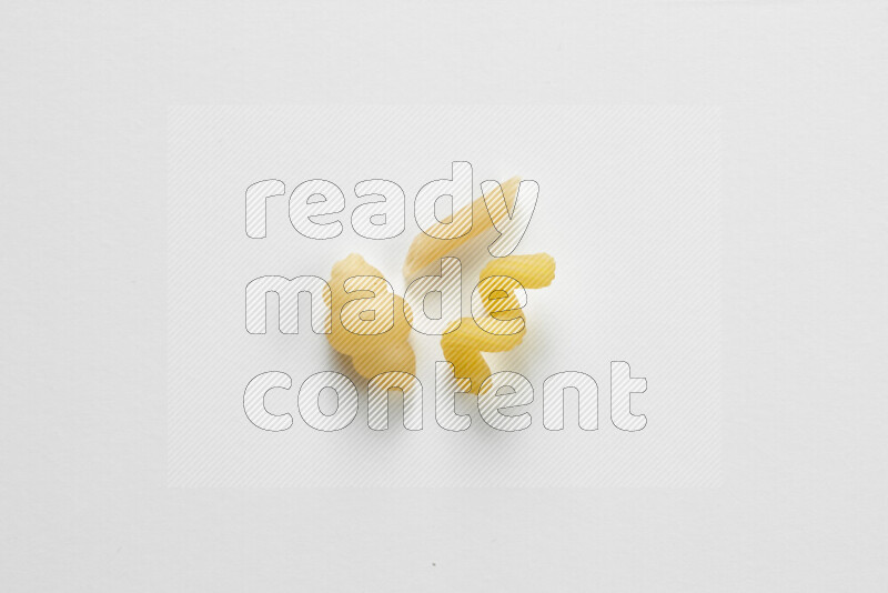 Different pasta types on white background