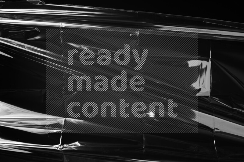Plastic wrap texture on black background