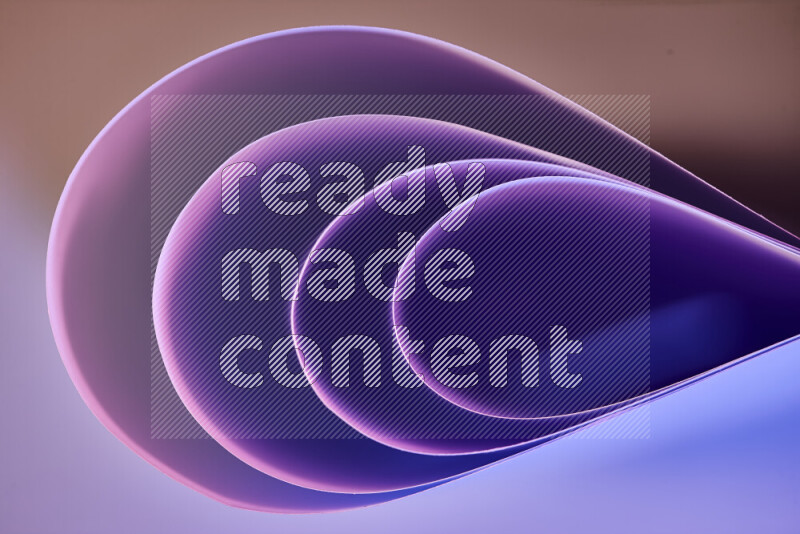 An abstract art of paper folded into smooth curves in purple gradients