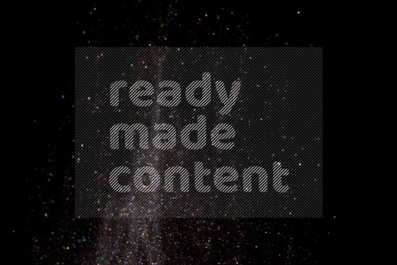 Multicolored glitter powder isolated on black background