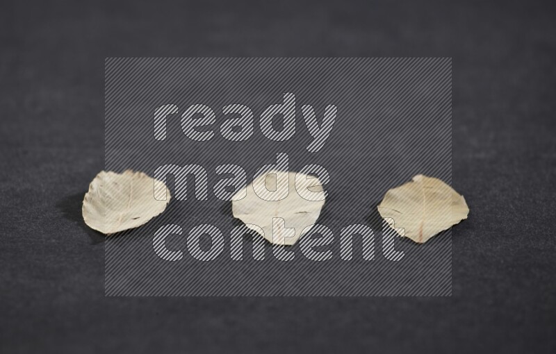 Dried bay leaves on black flooring