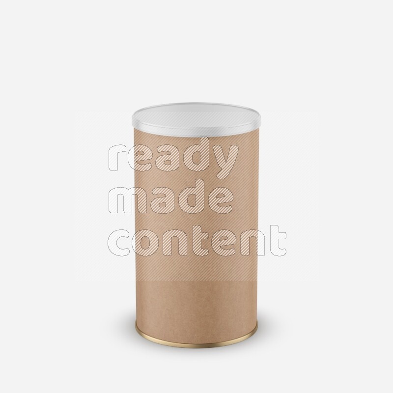 Kraft paper tube mockup with plastic cap isolated on white background 3d rendering
