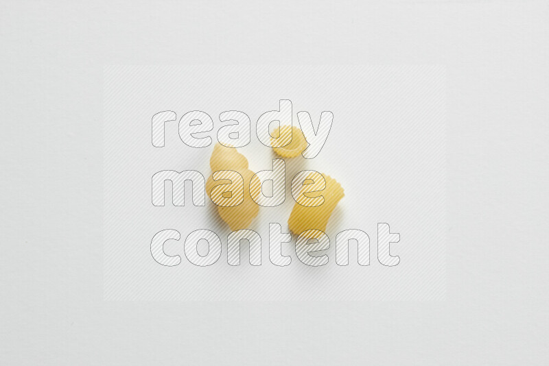Different pasta types on white background