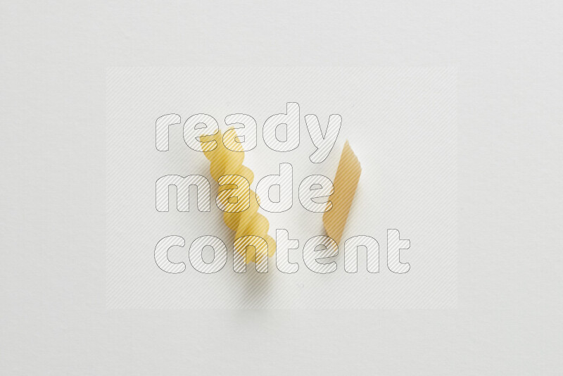 Different pasta types on white background