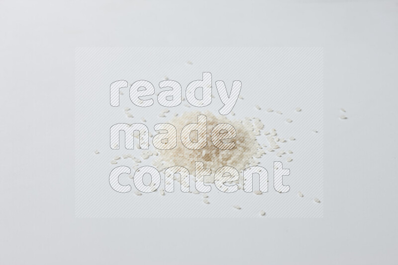 White rice on white background