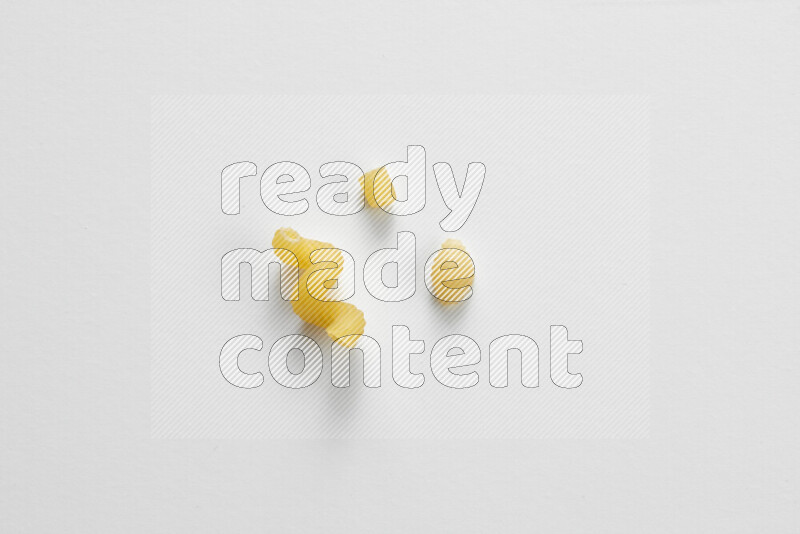 Different pasta types on white background