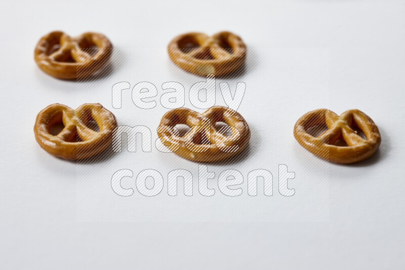 Pretzels snacks on white background
