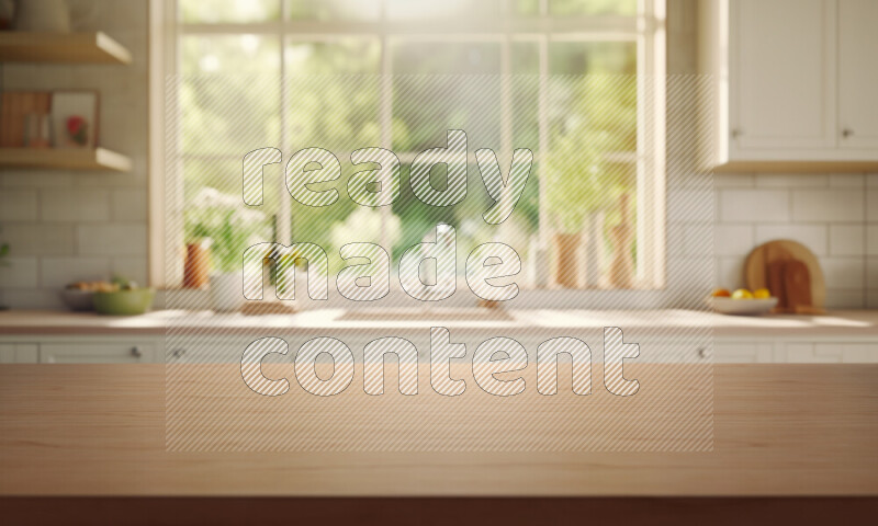 Kitchen tabletop with kitchen view