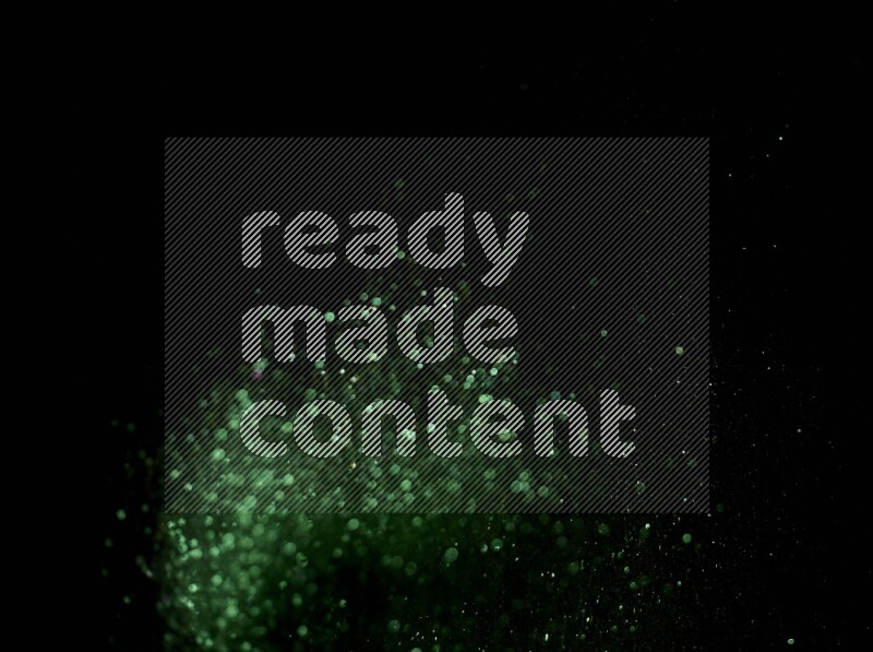 Green glitter powder isolated on black background