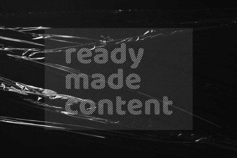 Plastic wrap texture on black background
