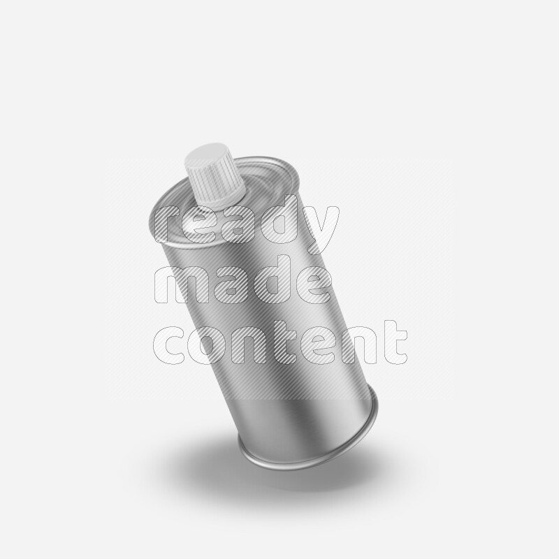 Glossy metallic tin can mockup with screw cap isolated on white background 3d rendering