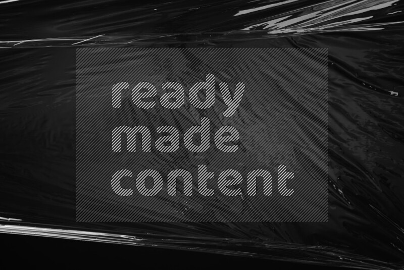Plastic wrap texture on black background