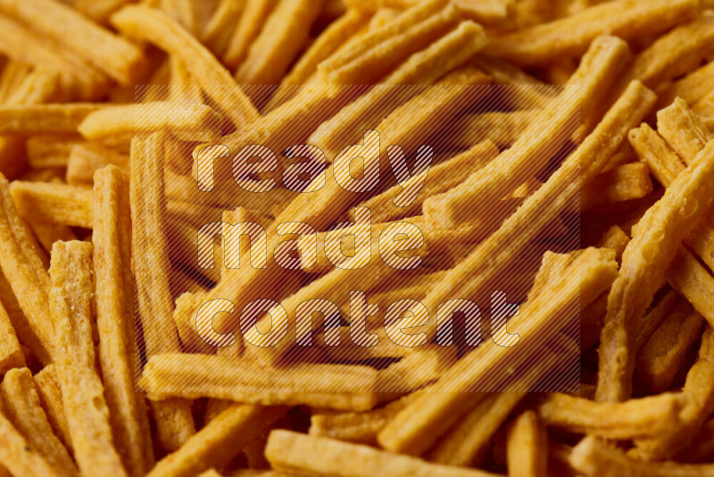 Assorted snacks on white background
