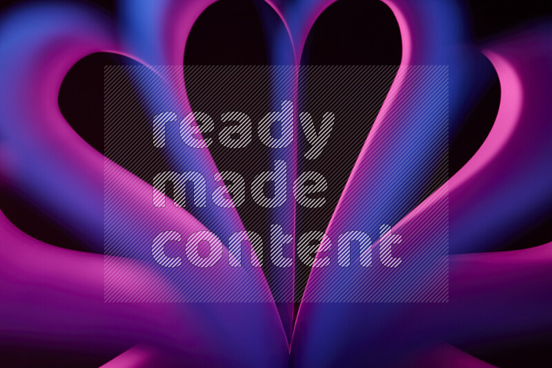 An abstract art piece displaying smooth curves in pink and purple gradients created by colored light