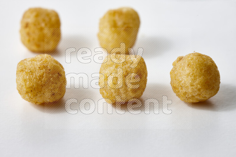 Puffs snacks on white background