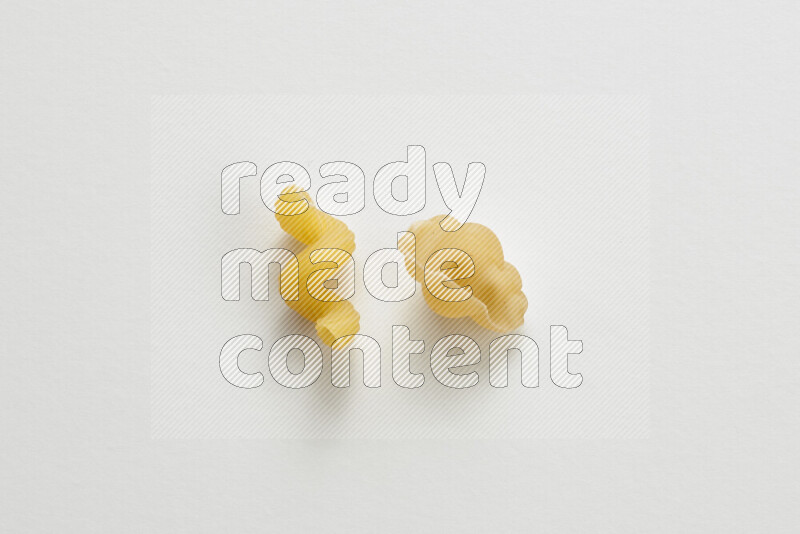 Different pasta types on white background