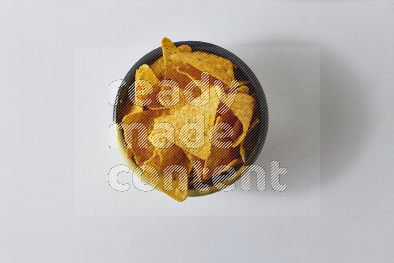 Nachos snacks on white background