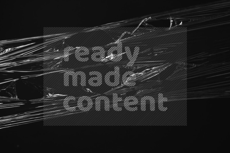 Plastic wrap texture on black background
