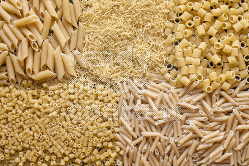 5 types of pasta filling the frame
