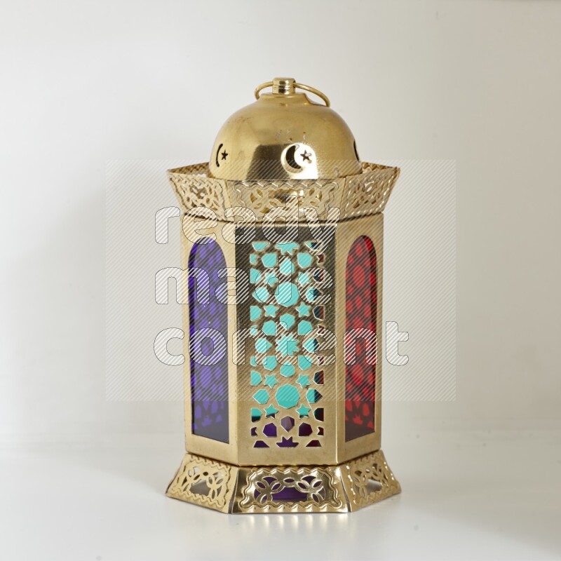 A ramadan lantern placed on white background