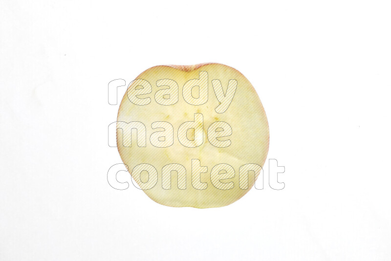 Apple slices on illuminated white background
