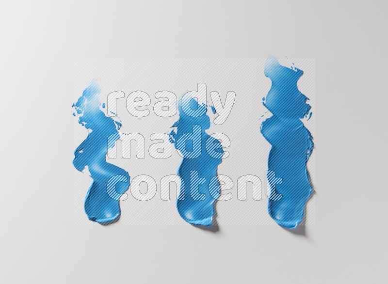 Blue zigzag painting knife strokes on white background