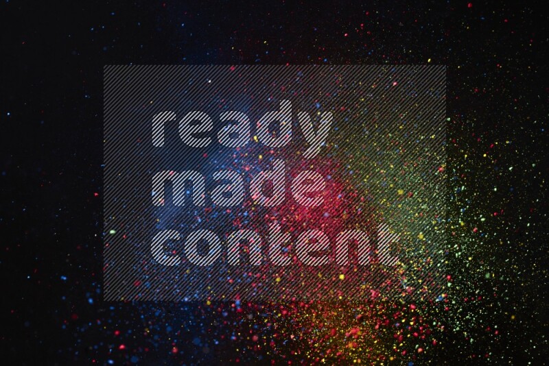 Colorful powder explosion on black background