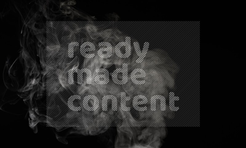 irregular white smoke on black background.