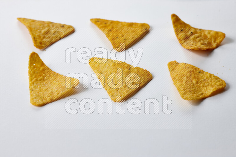 Nachos snacks on white background