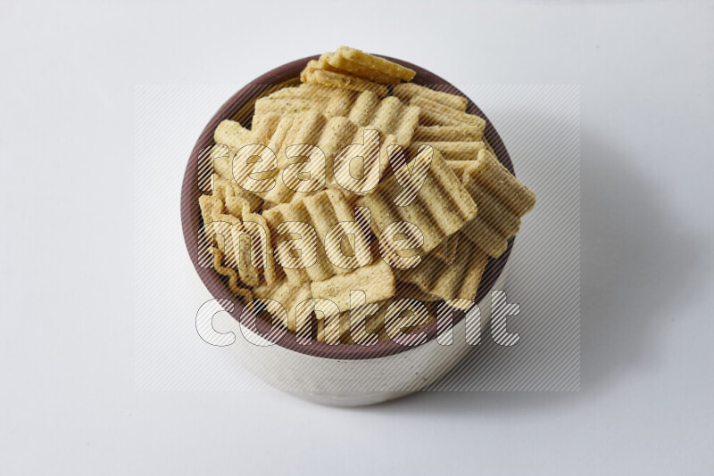 Crackers snacks on white background
