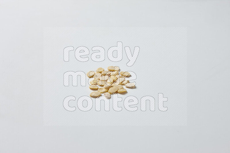 Crushed beans on white background