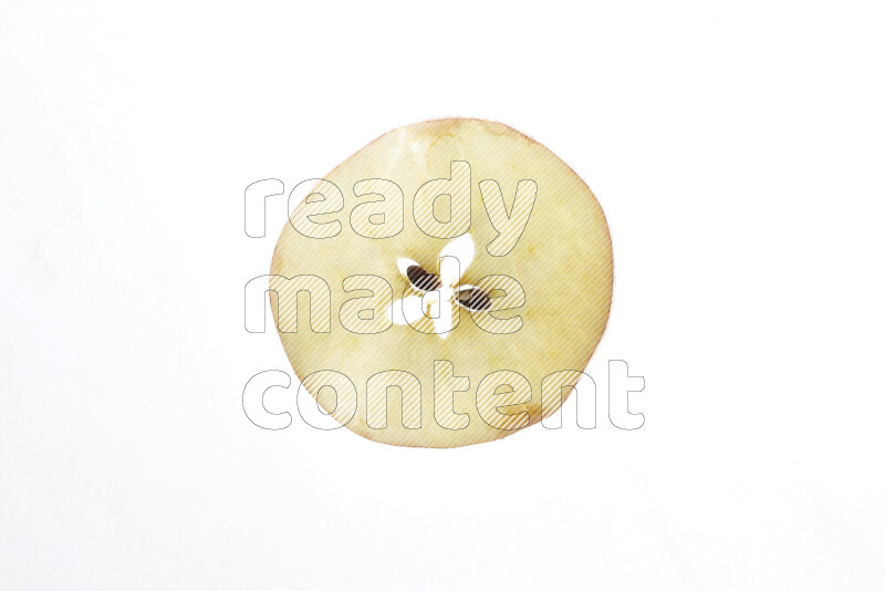 Apple slices on illuminated white background