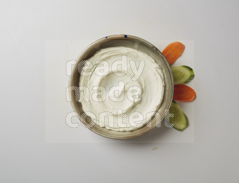 Plain Lebnah  in a grey pottery plate on a white background