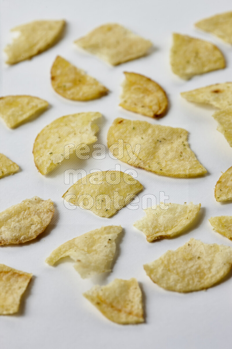Chips snacks on white background