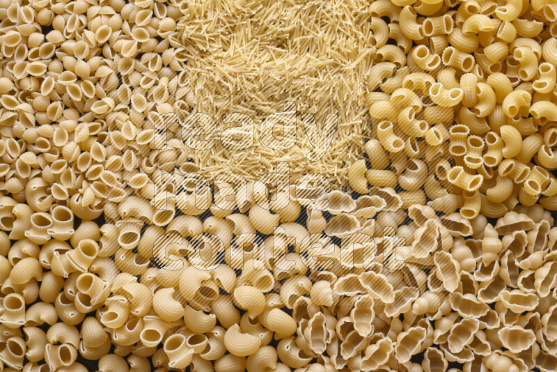 5 types of pasta filling the frame