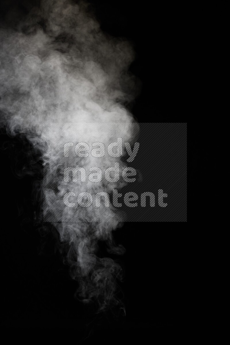 irregular white smoke on black background.