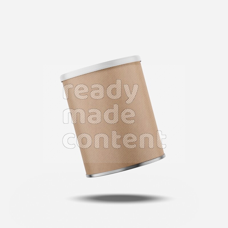 Kraft paper tube mockup with plastic cap isolated on white background 3d rendering
