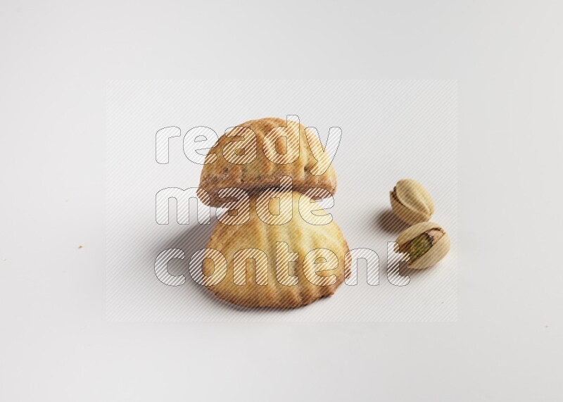 Two Pieces of Maamoul direct on white background