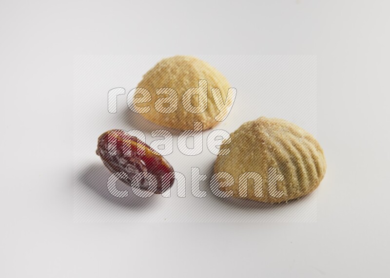 Two Pieces of Maamoul direct on white background