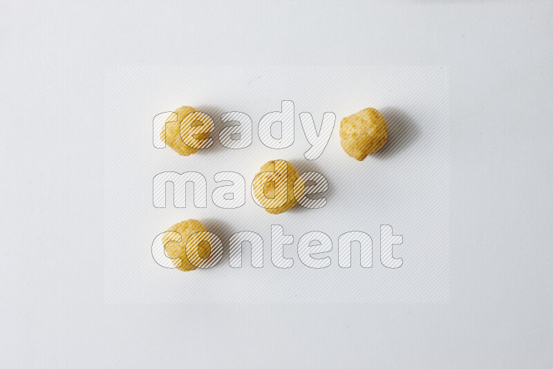 Puffs snacks on white background