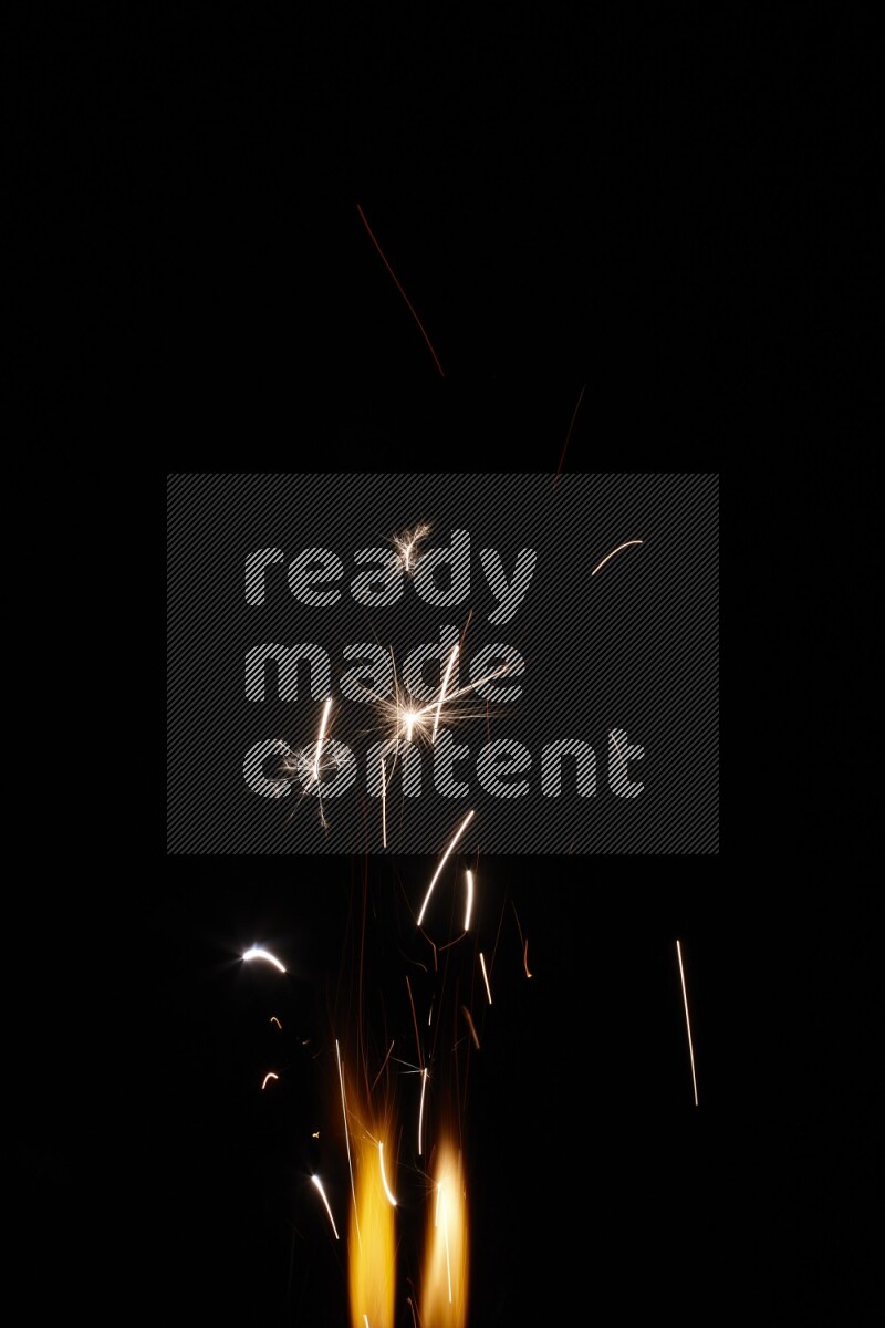 Sparkler candle isolated on black background