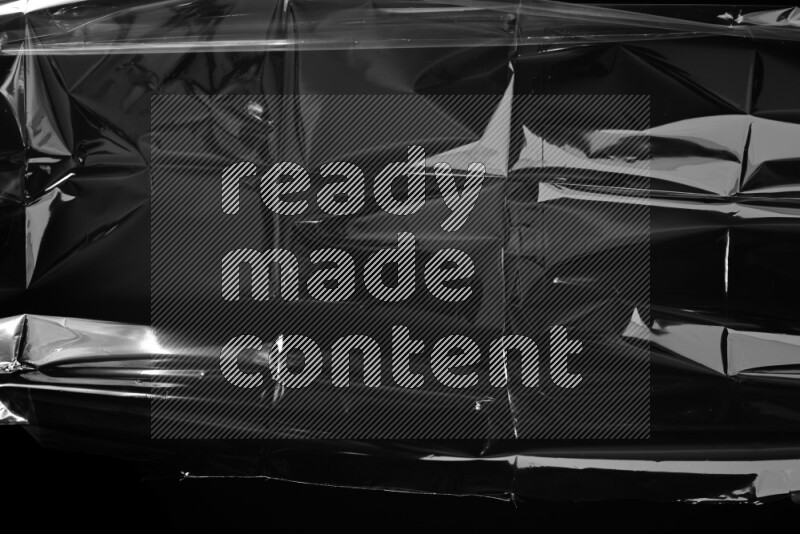 Plastic wrap texture on black background